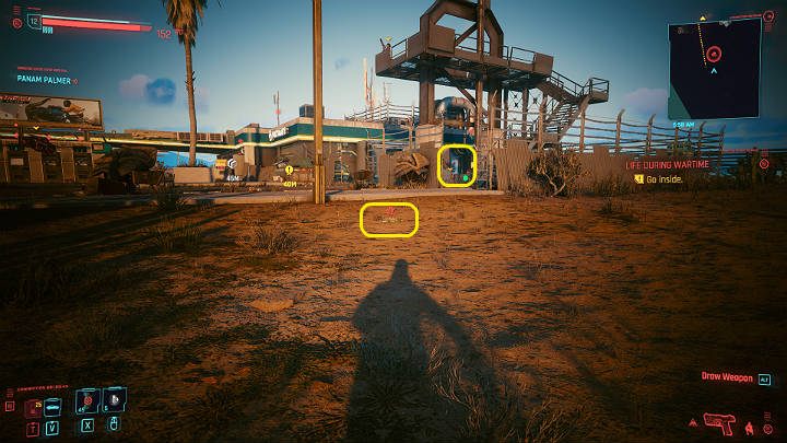 Wejścia od frontu można sforsować, ale wymaga to odpowiedniej budowy ciała - Cyberpunk 2077: Pasażer/Life During Wartime - solucja, opis przejścia - Cyberpunk 2077 - poradnik do gry