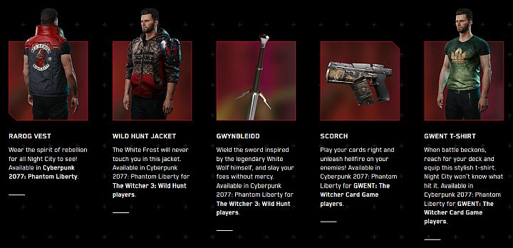 Z dodatkiem Phantom Liberty do gry Cyberpunk 2077 powiązanych jest kilka darmowych przedmiotów - Cyberpunk Phantom Liberty: Jak odebrać darmowe przedmioty z dodatku? - Cyberpunk 2077 - poradnik do gry