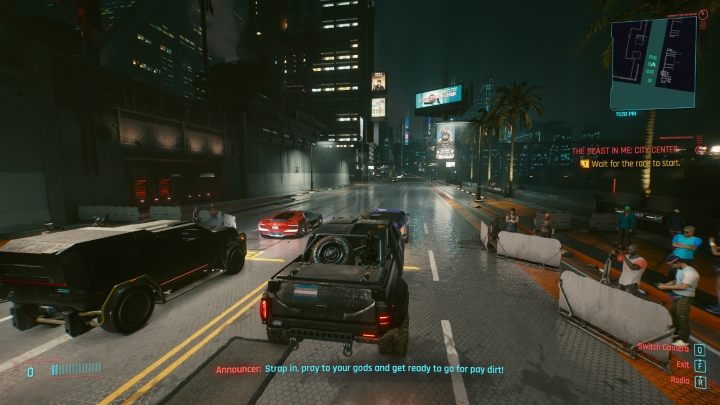 Każdy wyścig polega na jak najszybszym dotarciu do mety i zaliczaniu kolejnych punktów kontrolnych - Cyberpunk 2077: Pojazdy i garaż - Cyberpunk 2077 - poradnik do gry