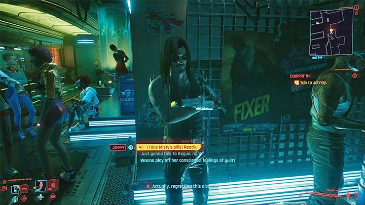 Z Rogue musisz spotkać się w klubie Afterlife w Little China w Watson - Cyberpunk 2077: Gdzie jest Johnny? (Rogue i Johnny)/Chippin In - solucja - Cyberpunk 2077 - poradnik do gry