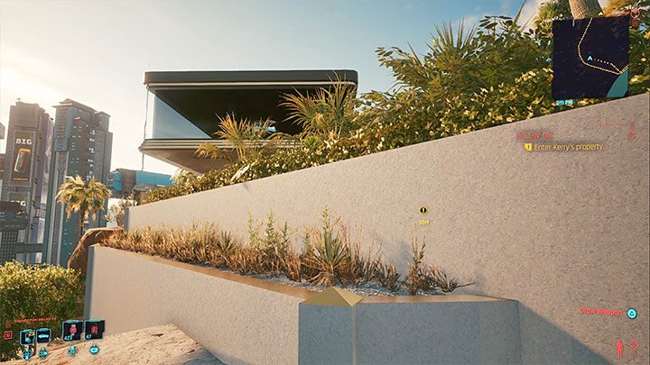 Willa jest w niewielkiej odległości na północny-wschód od miejsca rozpoczęcia zadania - Cyberpunk 2077: Niespodzianka! (Kerry)/Holdin On - solucja, opis przejścia - Cyberpunk 2077 - poradnik do gry