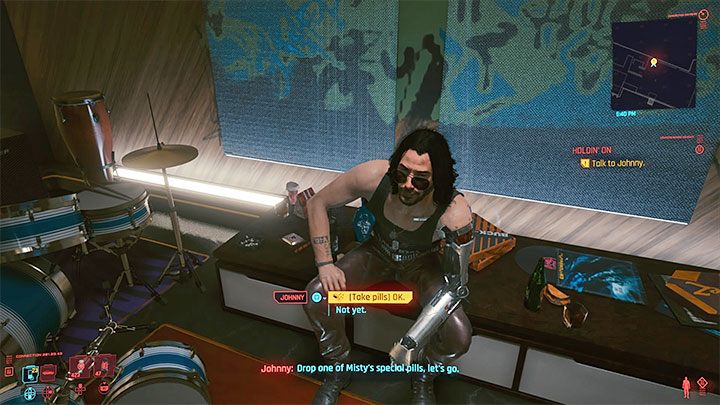 Na mini-mapie znajdziesz znacznik prowadzący do wejścia do willi - Cyberpunk 2077: Niespodzianka! (Kerry)/Holdin On - solucja, opis przejścia - Cyberpunk 2077 - poradnik do gry