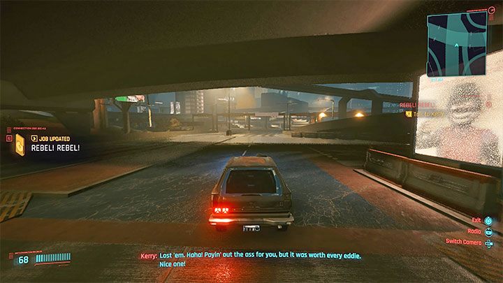 Ostatnia duża część misji to ucieczka przed policją, które wezwana została na miejsce napadu - Cyberpunk 2077: Sturm Und Drang (Kerry) - solucja, opis przejścia - Cyberpunk 2077 - poradnik do gry