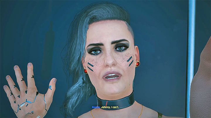 Rogue przerwie scenę całowania się i nie jest to coś, czemu można było w jakiś sposób zapobiec - Cyberpunk 2077: Rogue Amendiares - romans/seks - Cyberpunk 2077 - poradnik do gry