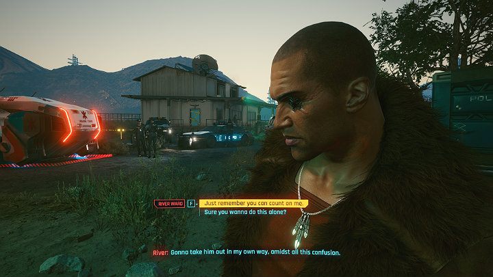 Pierwsza okazja do nawiązania bliższej znajomości z detektywem River Ward pojawia się w końcowym etapie misji Kwestia czasu (The Hunt) - Cyberpunk 2077: River Ward - romans/seks - Cyberpunk 2077 - poradnik do gry