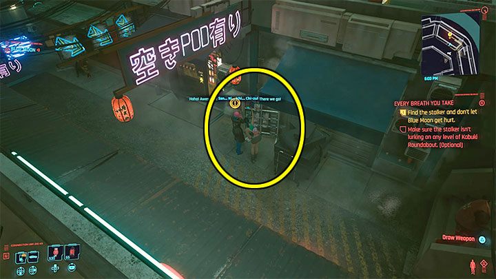 Ważną informacją na temat tego questu jest to, że nie musisz cały czas śledzić Blue Moon - Cyberpunk 2077: Spacer z gwiazdą - solucja, opis przejścia - Cyberpunk 2077 - poradnik do gry