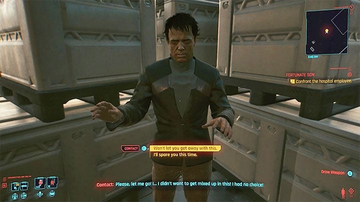 Po wygranej bitwie odszukaj ukrywającego się w okolicy pracownika szpitala żeby doprowadzić do konfrontacji z nim - Cyberpunk 2077: Po pierwsze Nie szkodzić - solucja, opis przejścia - Cyberpunk 2077 - poradnik do gry