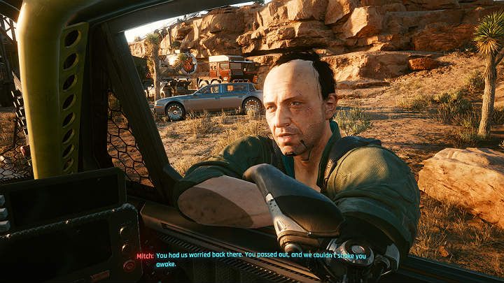 W drodze do obozu Aldecaldos, V traci przytomność - Cyberpunk 2077: Przed burzą/We Gotta Live Together - solucja, opis przejścia - Cyberpunk 2077 - poradnik do gry