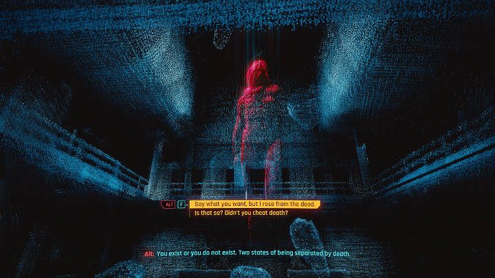 Po chwili przeniesiesz się do Cyberprzestrzeni, by porozmawiać z Alt Cunningham - Cyberpunk 2077: Przed burzą/We Gotta Live Together - solucja, opis przejścia - Cyberpunk 2077 - poradnik do gry