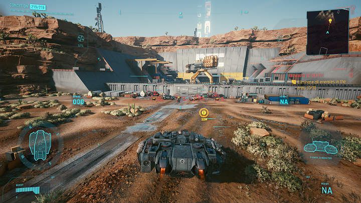 Tuż przed bramą wjazdową na budowę czeka na Ciebie komitet powitalny - Cyberpunk 2077: Linia oporu/Forward to Death - solucja, opis przejścia - Cyberpunk 2077 - poradnik do gry