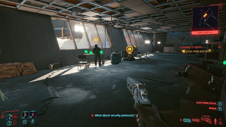 Odprowadź Mitcha i Carol do stacji obsługi na górnym piętrze - Cyberpunk 2077: Linia oporu/Forward to Death - solucja, opis przejścia - Cyberpunk 2077 - poradnik do gry