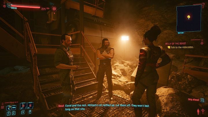 Po wjeździe do tunelu będziesz mieć nieco czasu na rozmowę z Panam - Cyberpunk 2077: Kwarantanna/Belly of the Beast - solucja, opis przejścia - Cyberpunk 2077 - poradnik do gry