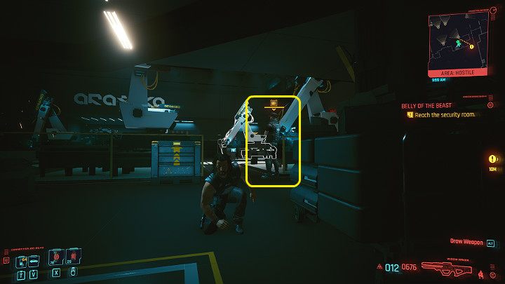 Przed wejściem do biura spotkasz jeszcze jednego strażnika - Cyberpunk 2077: Kwarantanna/Belly of the Beast - solucja, opis przejścia - Cyberpunk 2077 - poradnik do gry