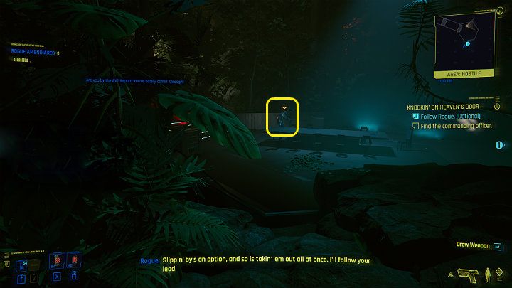 Podejdź po cichu do tego, który stoi przy stole i zlikwiduj go, a Rogue zajmie się w tym czasie drugim przeciwnikiem - Cyberpunk 2077: Ostatnie tango w Night City - solucja, opis przejścia - Cyberpunk 2077 - poradnik do gry
