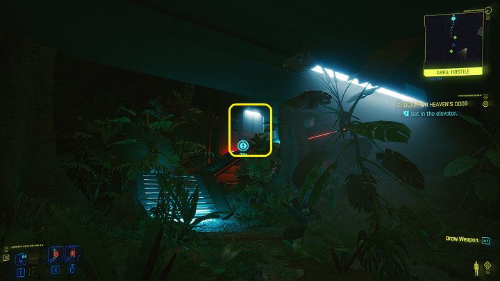 Jeśli chcesz ominąć pozostałych strażników, zeskocz z głównego chodnika i trzymając się lewej strony, dojdź prosto do windy - Cyberpunk 2077: Ostatnie tango w Night City - solucja, opis przejścia - Cyberpunk 2077 - poradnik do gry