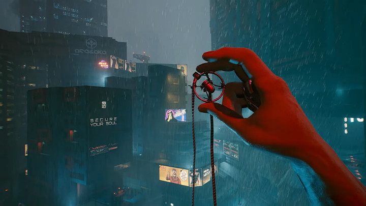 Po tym, jak podłączysz się do punktu dostępowego Mikoshi, stracisz przytomność i pojawisz się na dobrze już znanym dachu budynku, nad kliniką Viktora - Cyberpunk 2077: Zakończenie nomadzkie - współpraca z Panam i Aldecaldos - Cyberpunk 2077 - poradnik do gry