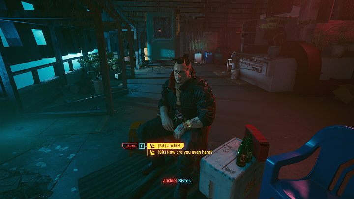 Jeśli w misji Skok na głęboką wodę (The Heist) wysłałeś ciało Jackiego do kliniki Viktora, będziesz świadkiem nieco innej sceny - Cyberpunk 2077: Zakończenie nomadzkie - współpraca z Panam i Aldecaldos - Cyberpunk 2077 - poradnik do gry