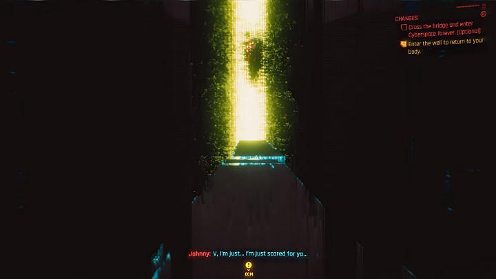 Udajesz się w głąb Cyberprzestrzeni, pozwalając Johnnyemu zostać w ciele V - Cyberpunk 2077: Zakończenie nomadzkie - współpraca z Panam i Aldecaldos - Cyberpunk 2077 - poradnik do gry