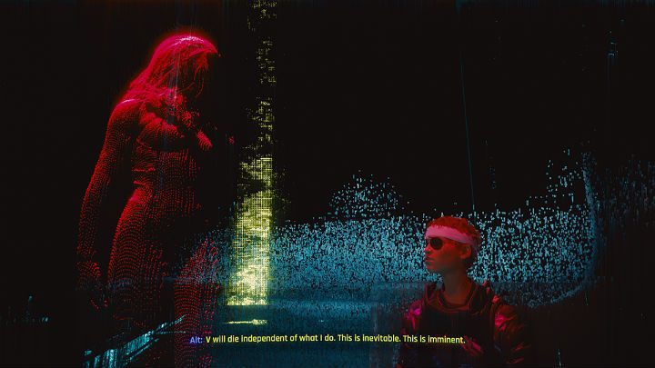 Gdy już wydaje się, że wszystko poszło tak, jak trzeba, Alt nagle pojawi się tuż obok i będzie mieć do przekazania złą wiadomość - Cyberpunk 2077: Zakończenie Johnnyego - współpraca z Rogue - Cyberpunk 2077 - poradnik do gry