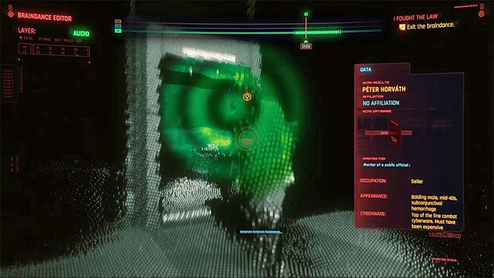 To wszystkie główne ślady i możesz zakończyć braindans lub odkryć jeszcze jeden, opcjonalny ślad - Cyberpunk 2077: Stróże bezprawia/I Fought the Law (River) - solucja - Cyberpunk 2077 - poradnik do gry