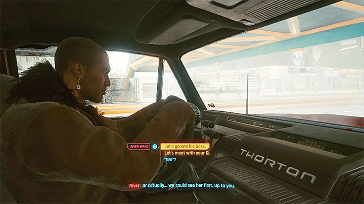 Po rozmowie wsiądź do auta Warda - Cyberpunk 2077: Stróże bezprawia/I Fought the Law (River) - solucja - Cyberpunk 2077 - poradnik do gry