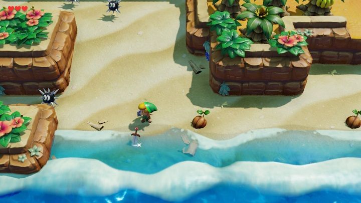 Podążaj dalej w dół, aż dojdziesz do plaży - Tail Cave | Solucja The Legend of Zelda Links Awakening - The Legend of Zelda Links Awakening - poradnik do gry
