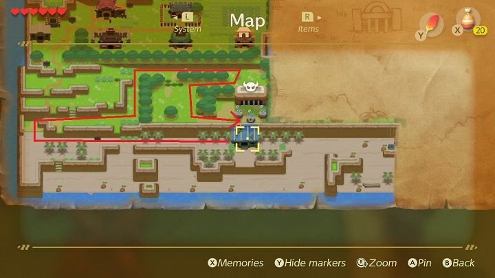 Wyjdź z domu, idź w lewo, a następnie w górę i skręć w prawo - Tail Cave | Solucja The Legend of Zelda Links Awakening - The Legend of Zelda Links Awakening - poradnik do gry