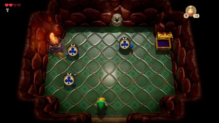 Przejdź przez drzwi obrotowe i użyj Małego Klucza, aby otworzyć drzwi po prawej stronie - Tail Cave | Solucja The Legend of Zelda Links Awakening - The Legend of Zelda Links Awakening - poradnik do gry