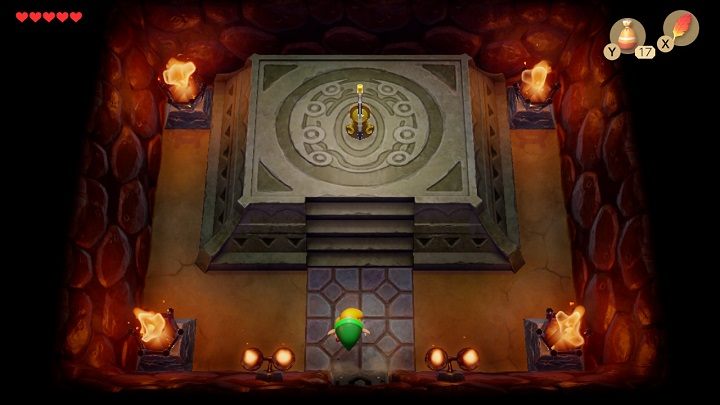 Wróć na dół i okrąż mur, aby przejść przez drzwi znajdujące się po lewej stronie - Tail Cave | Solucja The Legend of Zelda Links Awakening - The Legend of Zelda Links Awakening - poradnik do gry