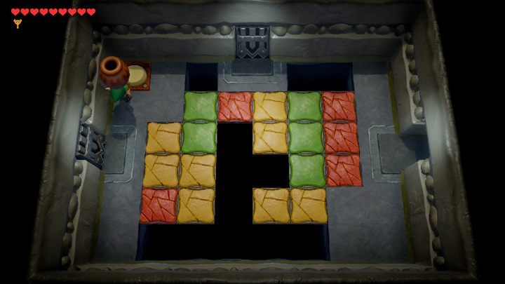 Zabij wszystkie potwory i uważaj, abyś nie stał na kolorowej podłodze zbyt długo, ponieważ zapadnie się ona pod tobą - Anglers Tunnel | Solucja The Legend of Zelda Links Awakening - The Legend of Zelda Links Awakening - poradnik do gry