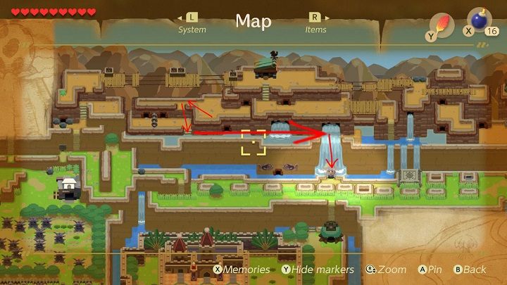 Idź kawałek w górę, a później nieco w lewo i skocz w dół przez szczelinę w ścianie - Anglers Tunnel | Solucja The Legend of Zelda Links Awakening - The Legend of Zelda Links Awakening - poradnik do gry