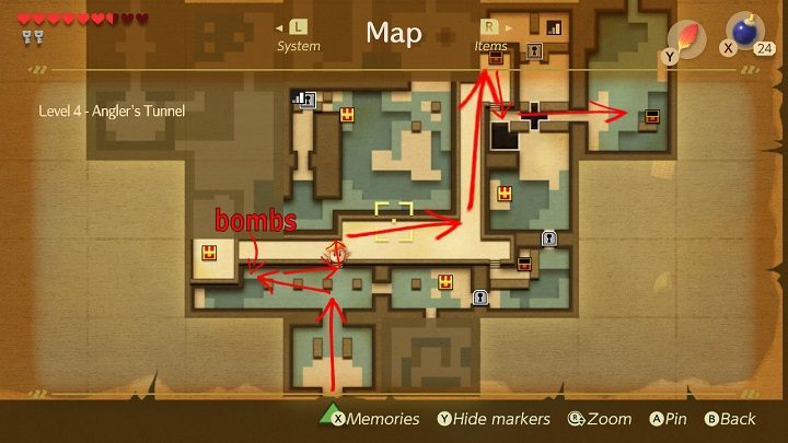 Idź w górę, a następnie skręć w lewo - Anglers Tunnel | Solucja The Legend of Zelda Links Awakening - The Legend of Zelda Links Awakening - poradnik do gry