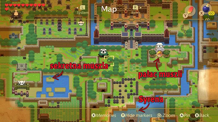 Opuść dom, następnie skręć w prawo i przeskocz przez trzy dziury w ziemi - Catfishs Maw | Solucja The Legend of Zelda Links Awakening - The Legend of Zelda Links Awakening - poradnik do gry