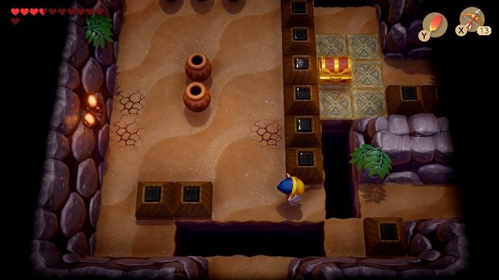 Przejdź przez drzwi, przesuń cegły i idź w górę - Catfishs Maw | Solucja The Legend of Zelda Links Awakening - The Legend of Zelda Links Awakening - poradnik do gry