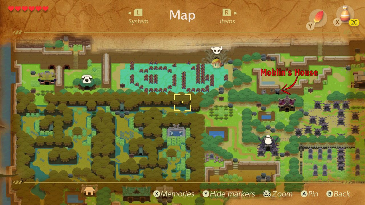 Wejdź do jaskini Moblinów i zabij wszystkie potwory, które napotkasz - Bottle Grotto | Solucja The Legend of Zelda Links Awakening - The Legend of Zelda Links Awakening - poradnik do gry