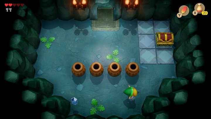Wróć na lewo, stuknij na kryształ i idź w lewo - Bottle Grotto | Solucja The Legend of Zelda Links Awakening - The Legend of Zelda Links Awakening - poradnik do gry