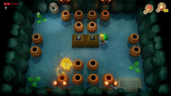 Otwórz drzwi do górnego pomieszczenia za pomocą Małego Klucza - Bottle Grotto | Solucja The Legend of Zelda Links Awakening - The Legend of Zelda Links Awakening - poradnik do gry
