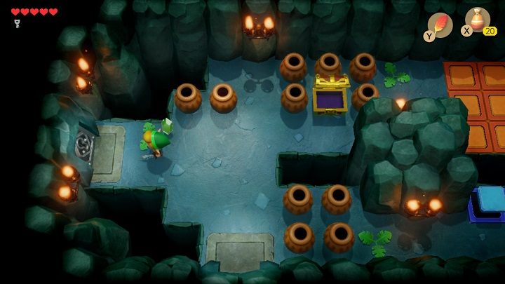 Skorzystaj z drzwi po prawej i uzyskaj podpowiedź od Sowy - Bottle Grotto | Solucja The Legend of Zelda Links Awakening - The Legend of Zelda Links Awakening - poradnik do gry