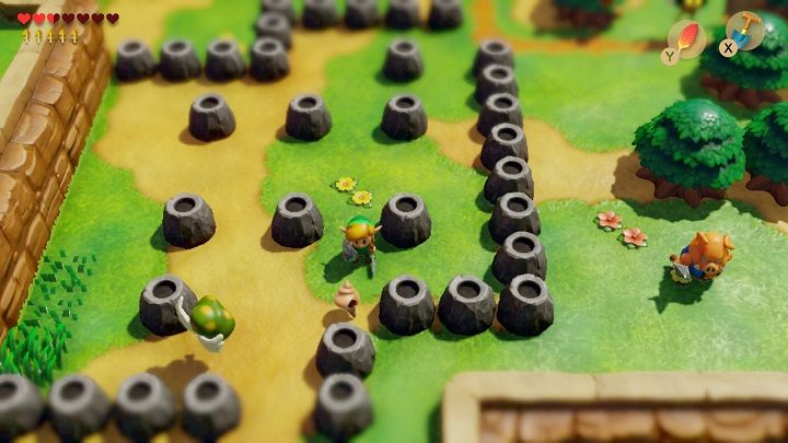 Zejdź ze wzgórza używając ścieżki - Key Cavern | Solucja The Legend of Zelda Links Awakening - The Legend of Zelda Links Awakening - poradnik do gry