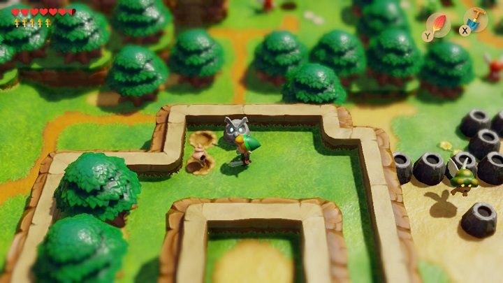 Idź na górę i przekop ziemię w pobliżu pomnika sowy - Key Cavern | Solucja The Legend of Zelda Links Awakening - The Legend of Zelda Links Awakening - poradnik do gry