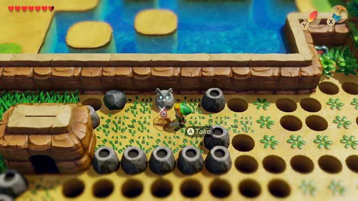 Kiedy zwrócisz mu jego złote liście, Richard każe ci przesunąć posąg żaby - Key Cavern | Solucja The Legend of Zelda Links Awakening - The Legend of Zelda Links Awakening - poradnik do gry