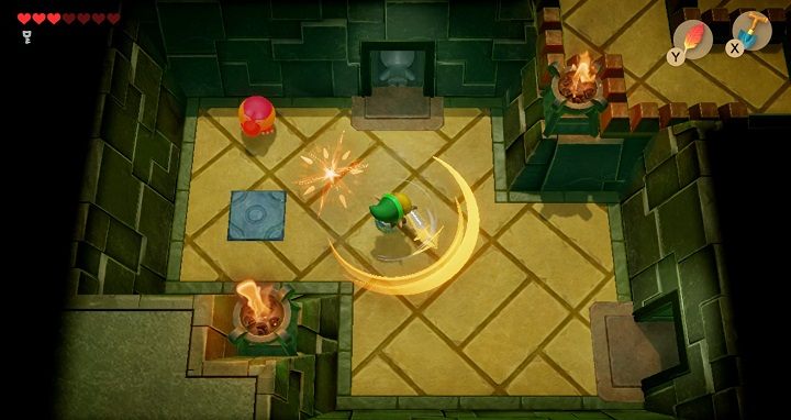 Znajdziesz bombę pod wazami po prawej - Key Cavern | Solucja The Legend of Zelda Links Awakening - The Legend of Zelda Links Awakening - poradnik do gry