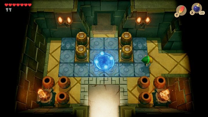 Skocz w dół i wróć do pokoju, gdzie pokonałeś węże Dodongo - Key Cavern | Solucja The Legend of Zelda Links Awakening - The Legend of Zelda Links Awakening - poradnik do gry