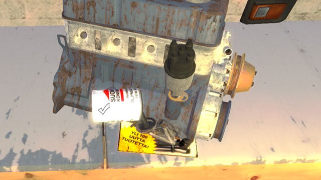 Obok zamontuj pompę paliwa FUEL PUMP, którą przykręcisz dwiema nakrętkami o rozmiarze 7mm - My Summer Car: Budowa silnika i skrzyni biegów dla samochodu Satsuma - My Summer Car - poradnik do gry