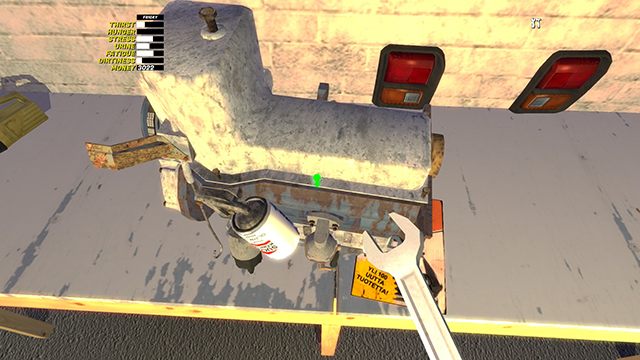 Obróć blok silnika na ten mniejszy, nie używany jeszcze bok i przytwierdź ENGINE PLATE - My Summer Car: Budowa silnika i skrzyni biegów dla samochodu Satsuma - My Summer Car - poradnik do gry