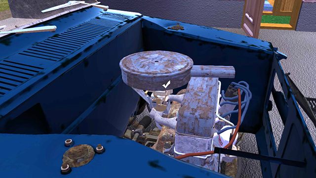 Z kanału w garażu weź rurę wydechową EXHAUST PIPE i zamontuj od środka kabiny, przykładając gdzieś pod miejscem na lewarek i ręczny hamulec - My Summer Car: Montaż silnika w samochodzie Satsuma - My Summer Car - poradnik do gry