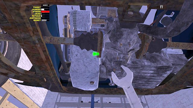 Linki biegów GEAR LINKAGE montowane są trzema śrubami 5mm do skrzyni biegów - My Summer Car: Montaż silnika w samochodzie Satsuma - My Summer Car - poradnik do gry