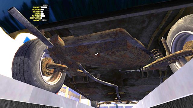 Obok zbiornika zamontuj tłumik MUFFLER jedną śrubą 7mm - My Summer Car: Montaż silnika w samochodzie Satsuma - My Summer Car - poradnik do gry