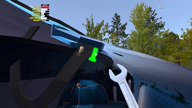 Dwie śruby 6mm tuż przy reflektorach montują przedni grill GRILLE - Nadwozie i wnętrze w samochodzie Satsuma w My Summer Car - My Summer Car - poradnik do gry