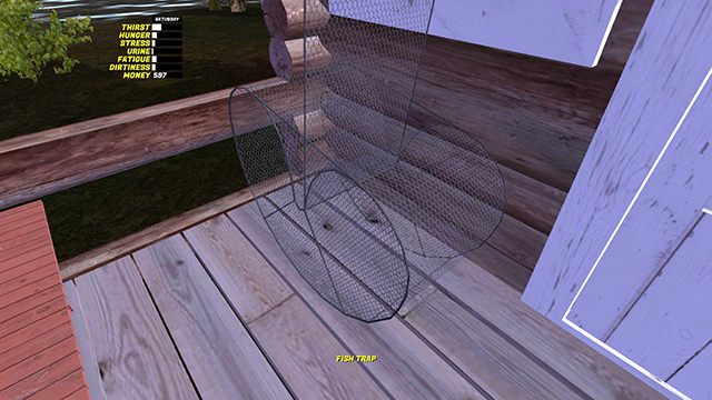 Zabierz pułapkę i umieść ją blisko brzegu we wodzie - Jak łowić ryby w My Summer Car? - My Summer Car - poradnik do gry